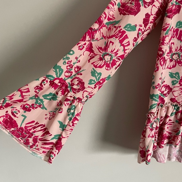 Anthropologie Plenty by Tracy Reese Floral Bell Sleeve Blouse - Picture 9 of 14